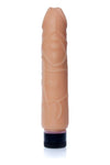 Vibrator realist Real Skin Multispeed 22 cm, intensitate vibratii reglabila, bej ErosVita