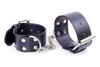 Catuse Fetish Handcuffs din piele eco cu prinderi si detalii metalice, negru