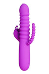 Vibrator Bunny Thruster cu tripla stimulare: punctul G, clitoris, anal si 10 moduri de vibratii, incarcare USB, silentios, silicon premium