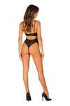 Body Norides – lenjerie erotică din vinil cu dantelă și decupaje sexy XL/2XL, negru