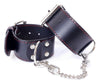 Catuse Fetish Handcuffs din piele eco cu prinderi si detalii metalice, negru
