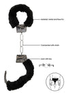 Cătușe Beginner's Furry Handcuffs – joacă pasională cu un strop de bondage, negru
