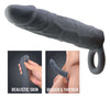 Prelungitor realist din silicon Pretty Love pentru barbati - manson penis cu efect de marire, negru