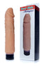 Vibrator realist Real Skin Multispeed 22 cm, intensitate vibratii reglabila, bej