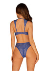 Set de lenjerie intimă Giselia - compleu sexy cu sutien și chiloți din dantelă fină, albastru