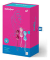 Set 3 bile vaginale Satisfyer pentru exercitii Kegel, silicon premium, dimensiune M (medium), duble ErosVita