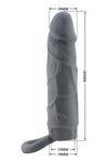 Prelungitor realist din silicon Pretty Love pentru barbati - manson penis cu efect de marire, negru