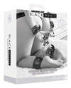 Catuse din piele pentru maini si picioare Bonded Leather Hogtie, accesorii BDSM cu prinderi si detalii metalice, negru