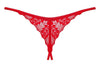Chiloți sexy Ingridia - tanga sexy din dantelă cu accesoriu și decupaje provocatoare XL/2XL, rosu