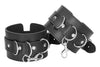 Catuse din piele pentru maini si picioare Bonded Leather Hogtie, accesorii BDSM cu prinderi si detalii metalice, negru