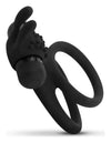 Inel cu vibratii si prindere dubla Share Ring Rabbit din silicon premium, mentine erectia si stimuleaza, negru