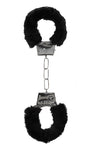 Cătușe Beginner's Furry Handcuffs – joacă pasională cu un strop de bondage, negru
