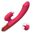 Vibrator Rabbit G-spot cu 10 moduri de vibratii, functie de incalzire si incarcare USB, flexibil, silentios, silicon premium, rosu