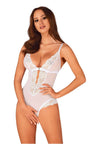 Body Heavenlly – lenjerie seducătoare transparentă cu decupaje și dantelă, alb