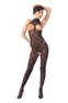 Bodystocking Open Bust – catsuit sexy din plasă cu decupaje provocatoare S-L (one size), negru