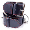 Catuse Fetish Handcuffs din piele eco cu prinderi si detalii metalice, negru