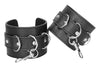 Catuse din piele pentru maini si picioare Bonded Leather Hogtie, accesorii BDSM cu prinderi si detalii metalice, negru