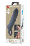 Prelungitor realist din silicon Pretty Love pentru barbati - manson penis cu efect de marire, negru