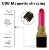 Mini vibrator in forma de ruj Vibe Lipstick cu 10 moduri de vibratii si incarcare USB, silentios, rezistent la apa, silicon premium