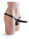 Strap-On dublu cu ham si suport de prindere ajustabil pentru dubla penetrare 14.5 cm, negru ErosVita