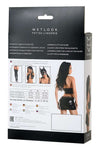 Costum sexy wetlook Gigli cu top crop si fusta mini - set lenjerie erotica 2 piese din vinil cu dantela, negru