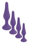 Dop anal din silicon premium Butt Plug Small 10 cm, mov - 64 - 00088