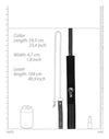 Set bondage cu zgarda, lesa si catuse din piele B&W Ouch! accesorii BDSM cu prinderi si detalii metalice, negru