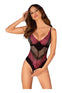 Body Rosenty – lenjerie erotică din dantelă fină și detalii seducătoare XS/S, negru cu roz