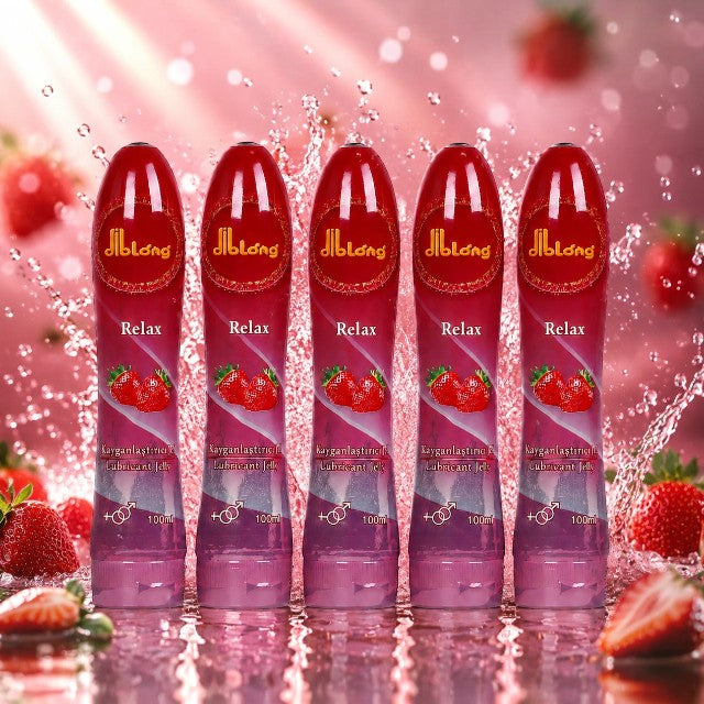Diblong Lubricant Jelly Relax - lubrifiant pe bază de apă, cu textură groasă și aromă de căpșuni, 100 ml - 4