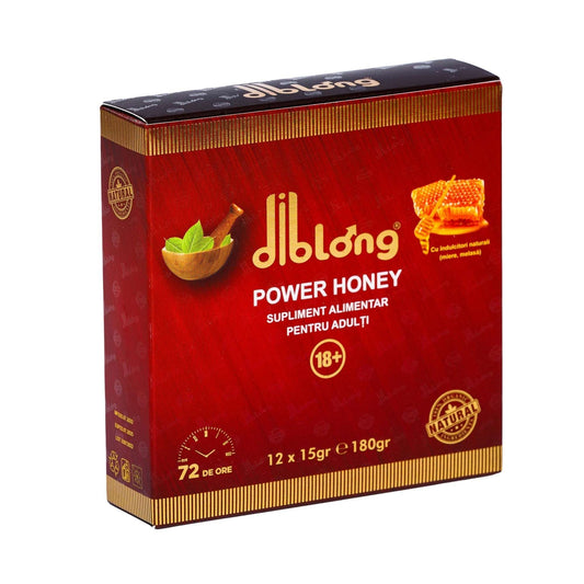 Miere afrodisiac  DIBLONG POWER HONEY, pentru cresterea libidoului, potenta, erectie, ejaculare precoce, Unisex, 100% natural, 12 plicuri x 15 g SOLLUXE Every box holds joy - unbox it!