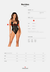 Body Norides – lenjerie erotică din vinil cu dantelă și decupaje sexy XL/2XL, negru
