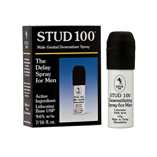 Spray STUD 100 BLACK (capac negru), impotriva ejacularii, 12 ml SOLLUXE Every box holds joy - unbox it!
