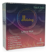 Prezervative subțiri DIBLONG Ultra Hot, cu efect de încălzire, lubrifiate, din latex, 52 ± 2 mm, 3 buc