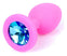 Dop anal Light Blue Diamond Jewellery Butt Plug Small 7 cm, silicon roz