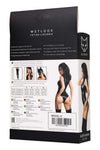 Body fetish wetlook Adriana cu ham accesorizat si portjartier, lenjerie erotica din vinil, negru