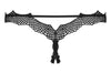 Chiloți Bravelle - tanga sexy din dantelă cu accesoriu și decupaje provocatoare, negru