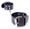 Catuse Fetish Handcuffs din piele eco cu prinderi si detalii metalice, negru