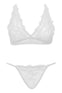 Set lenjerie intima Ouno, 2 Piese – compleu sexy cu sutien si chiloti din dantela L/XL, alb