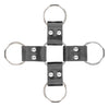 Catuse din piele pentru maini si picioare Bonded Leather Hogtie, accesorii BDSM cu prinderi si detalii metalice, negru