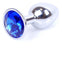 Dop anal Jewellery Silver Butt Plug 7 cm, albastru