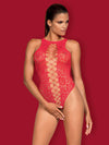 Body Obsessive B120 - lenjerie erotică din dantela fină cu decupaje sexy S/M/L, roșu Erosvita
