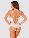 Body Heavenlly – lenjerie seducătoare transparentă cu decupaje și dantelă, alb