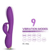 Vibrator Rabbit BONNIE cu 9 moduri de vibratii si incarcare USB, flexibil, silentios, silicon premium, mov SOLLUXE® Every box holds joy-unbox it!