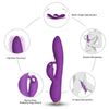 Vibrator Rabbit BONNIE cu 9 moduri de vibratii si incarcare USB, flexibil, silentios, silicon premium, mov SOLLUXE® Every box holds joy-unbox it!