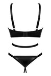 Body Armares – lenjerie erotică din vinil cu decupaje sexy si detalii metalice, negru