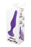 Dop anal din silicon premium Butt Plug Large 12.5 cm, mov - 64 - 00090