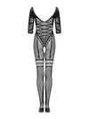 Bodystocking Obsessive G329 - catsuit provocator din plasă cu decupaje și model sexy XL/XXL, negru SOLLUXE Every box holds joy - unbox it!