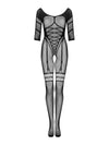 Bodystocking Obsessive G329 - catsuit provocator din plasă cu decupaje și model sexy XL/XXL, negru SOLLUXE Every box holds joy - unbox it!