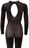 Bodystocking transparent - catsuit provocator din plasă fină și model clasic M/L, negru