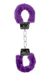 Cătușe Beginner's Furry Handcuffs – joacă pasională cu un strop de bondage, mov